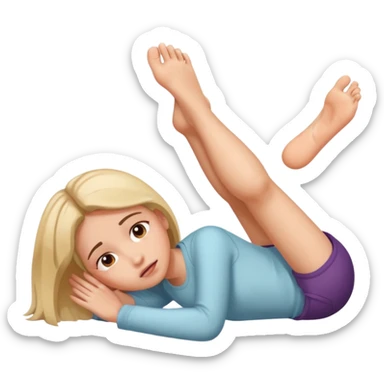 a foot on a girl's head on the ground sticker