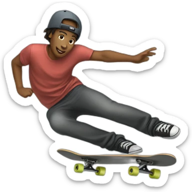 Skater Ollie flip sticker