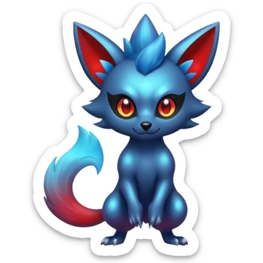Shiny Cool Badass Zorua-Fakémon-hybrid-creature (full body)  sticker