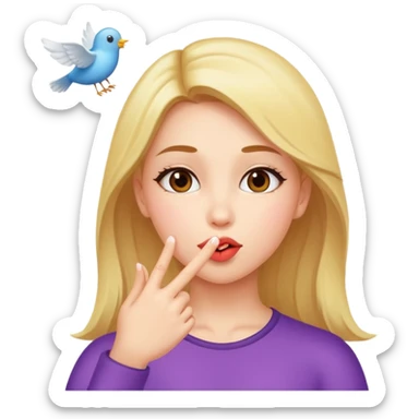 Girl sending flying kiss sticker