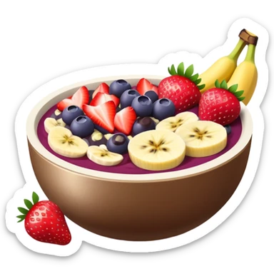 acai bowl with strawberries and banana sticker