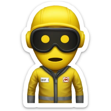 Hazmat yellow suit backrooms sticker
