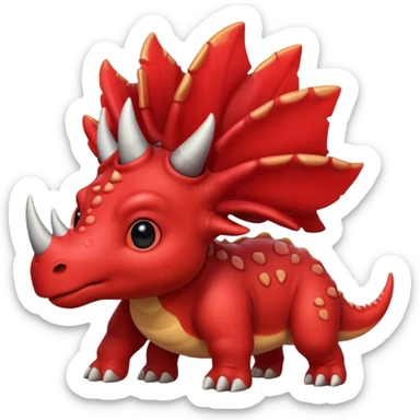 cute red Triceratops sticker