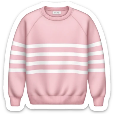 Powder pink cozy cashmere sweater with white stripe sticker