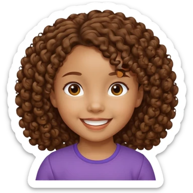 5 year old blasian girl with brown curly hair sticker