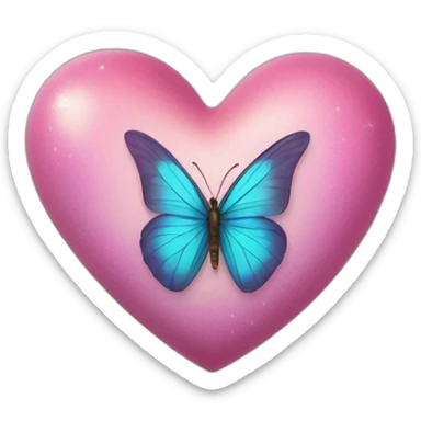 Heart with buterfly sticker