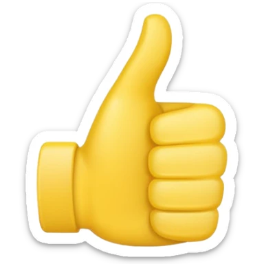 Thumbs up emoji but the thumb is tiny sticker