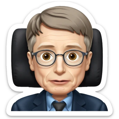 Stephen Hawking character front view sticker