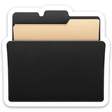 a black top tab file folder sticker