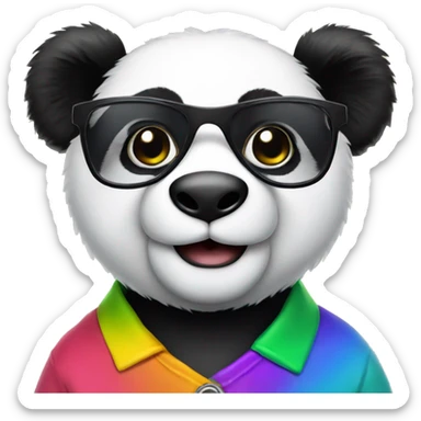 Panda with lgbtq glasses  sticker