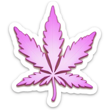 Pink marijuana leaf sticker
