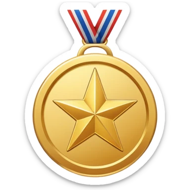 a gold medal with a star engraved on it sticker