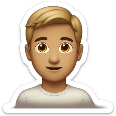 a boy with big nose, tan skin tone, indo-Portuguese look, normal hair, small forehead  sticker