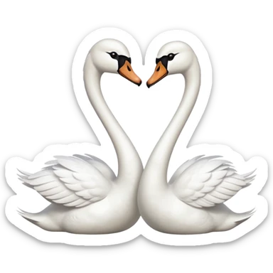 Couple swan emoji sticker
