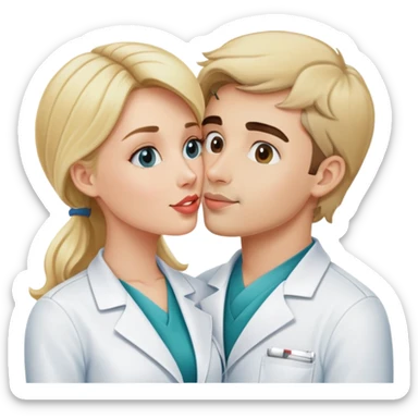 Dentista rubia con charles leclerc besándose  sticker