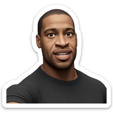 smiling boy against brick wall sticker