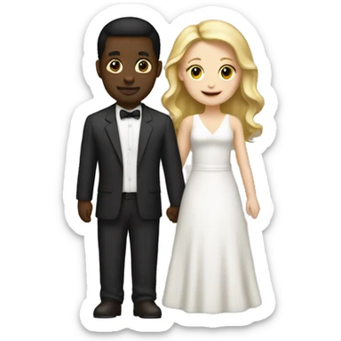 Interracial marriage white woman black man  sticker