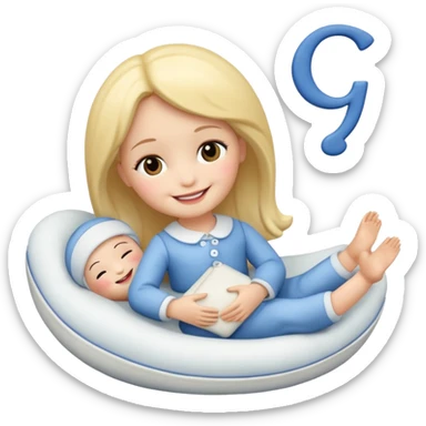 Doll saying goodnight sticker