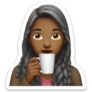 Girl drinking thee  sticker