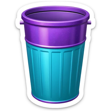 Glitter Purple and Cian rubbish bin sticker