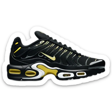 3D 45 degree nike tn black sticker