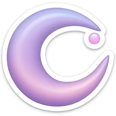 Pastel lilac-gradient crescent sticker