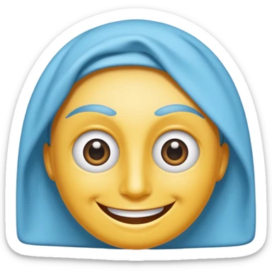 Un fondo negro con una gran sonrisa y dos ojos (guiñiendo un ojo) sticker