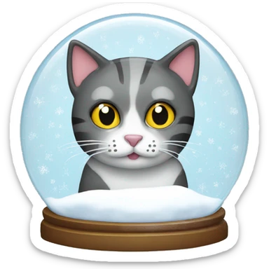 Cat snow globe  sticker