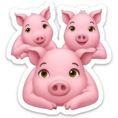 Three pigs attending college sticker