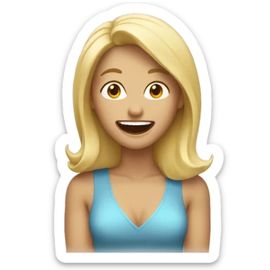 Blonde woman laugh sticker