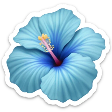 pastel Blue hibiscus flower sticker