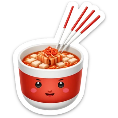 baechu kimchi with chopsticks inspired by reference photo sticker