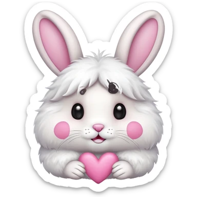 Cute Bunny heart  sticker