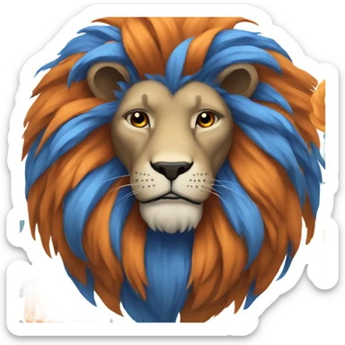 Blue and orange Lion sticker