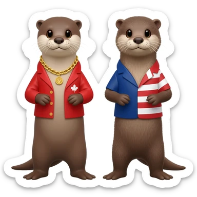 a canadian and american otter with swag sticker