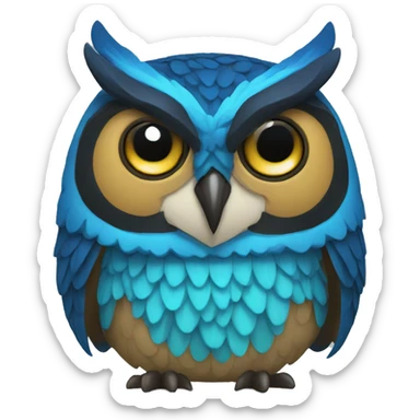 buho azul  sticker