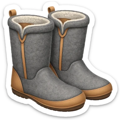 valenki felt boots without heels on soft soles sticker