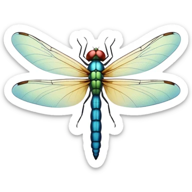 Dragonfly and moth sticker