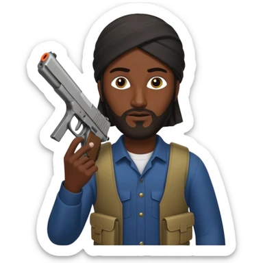 Quiero el rapero dd osama con una glock apuntando cargador largo  sticker