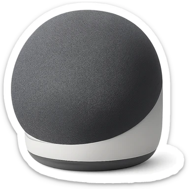 smart speaker, modern, minimal, rounded design, clean background sticker