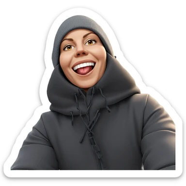 boy with hat outdoors playful sticker