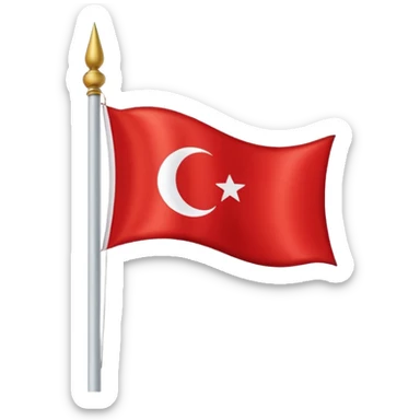 Turkish flag in blue sticker