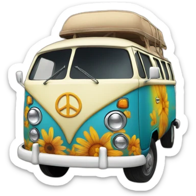 hippie van sticker