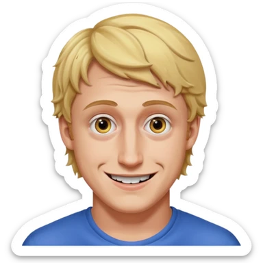 Logan Paul with a creepy smile sticker