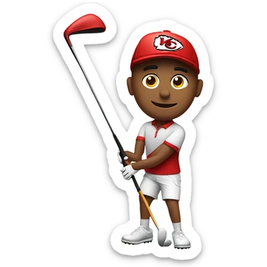 Golfer with KC Chiefs hat sticker