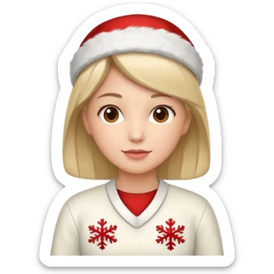 nurse wearing a christmas pullover sticker
