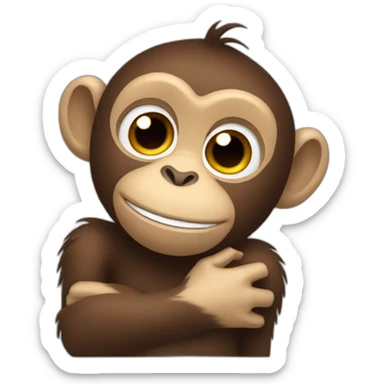 monkey hug monkey sticker