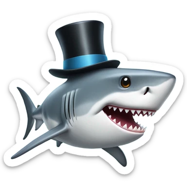 Shark with top hat wearing a suit  sticker