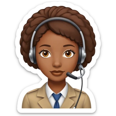 african female customer support agent sticker