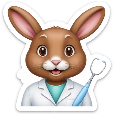 rabbit in dentist  sticker